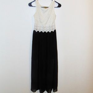 Finesse black and white lace maxi dress